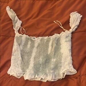 Cream Smocked Ruffled Camisole